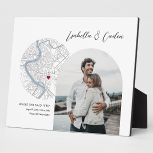 Rome Map Wedding Engagement Photo Gift Plaque