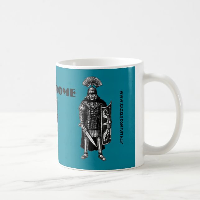 Rome mug with Roman centurion ink pen drawing art (Right)