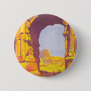 Rome par le train deluxe 6 cm round badge