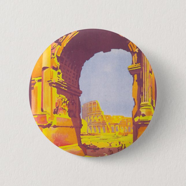 Rome par le train deluxe 6 cm round badge (Front)