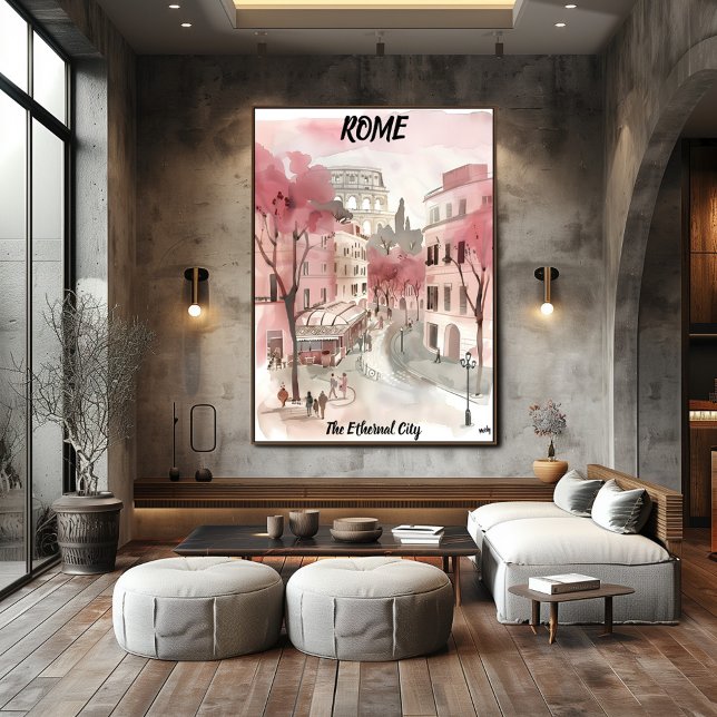 Rome Pastel Watercolor Cityscape Historic  Poster (Creator Uploaded)