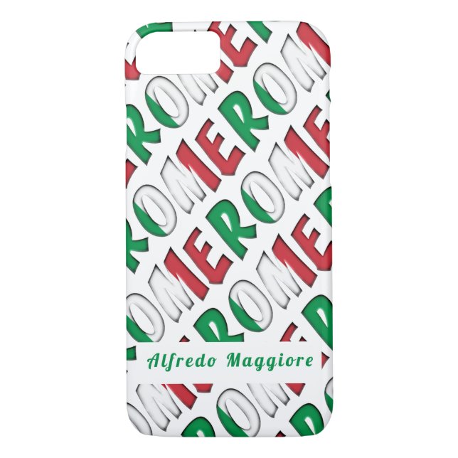 Rome Pattern Flag of Italy Colours Add Name Case-Mate iPhone Case (Back)