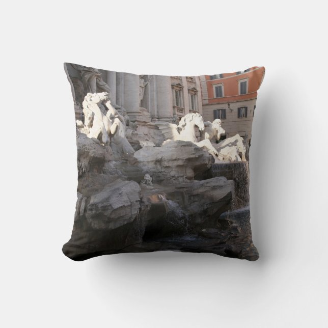 Rome Pillow Coliseum Trevi Fountain (Front)
