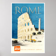 Rome Print Italy Travel Poster Roman Art (XR3676)a