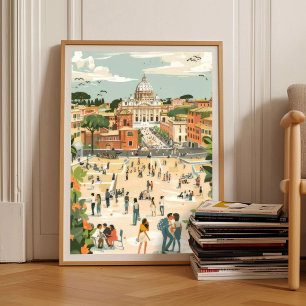Rome Print Rome Illustration Travel Poster Italy P