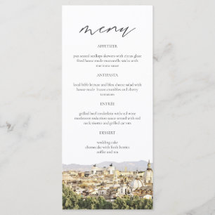 Rome Skyline Travel Destination Menu Cards
