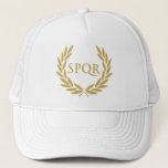 Rome SPQR Roman Senate Seal Trucker Hat<br><div class="desc">The Senate and People of Rome!  Caesar's army has made camp across the Rubicon!  Defend the Republic!  Good luck with that.</div>