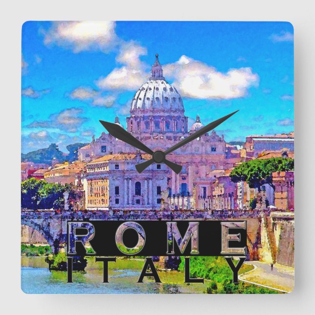 Rome Square Wall Clock (Front)