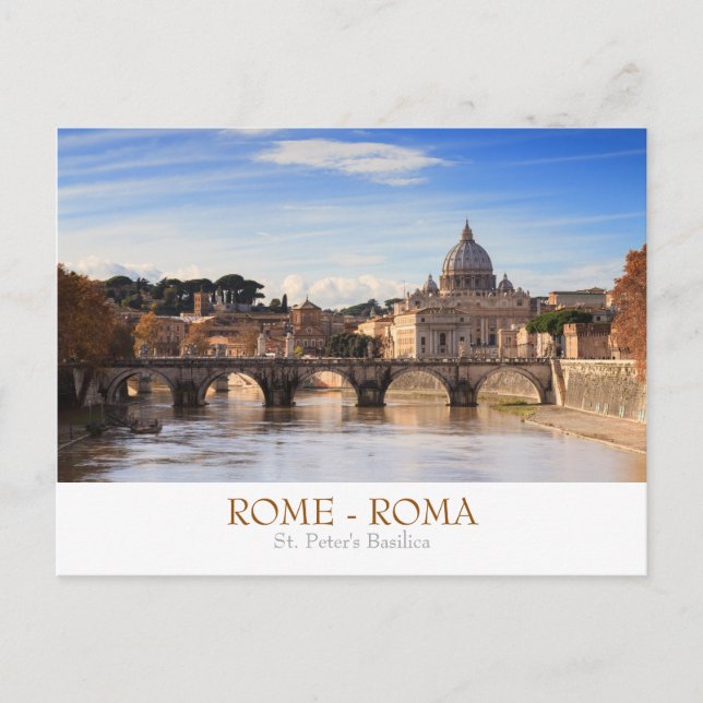 Rome - St. Peter's Basilica postcard with text (Front)
