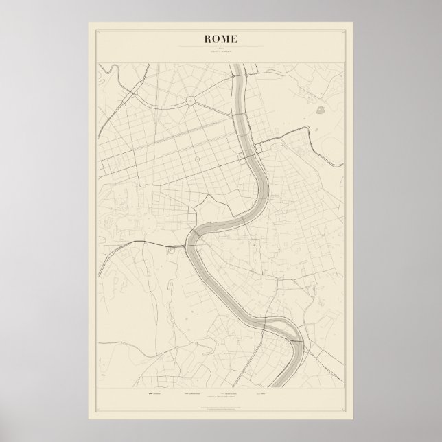 Rome Street Map Poster (Front)