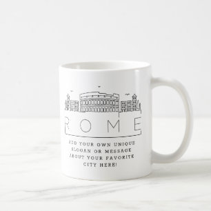Rome   Stylised City Skyline Custom Slogan  Coffee Mug