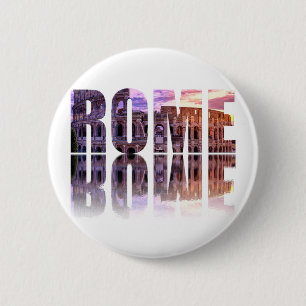 Rome text souvenir 6 cm round badge