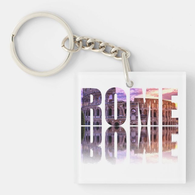 Rome text souvenir key ring (Front)