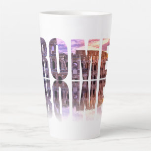 Rome text souvenir latte mug