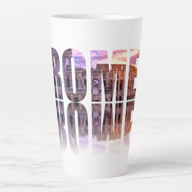 Rome text souvenir latte mug (Front)