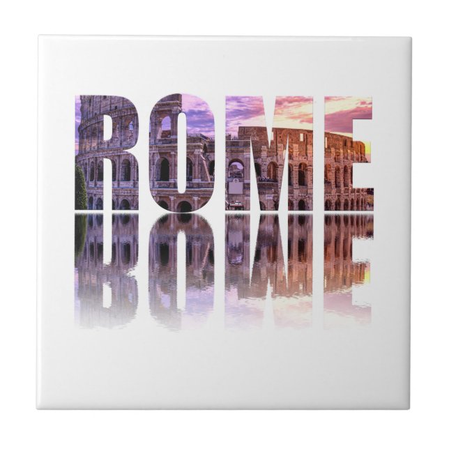 Rome text souvenir square tile (Front)