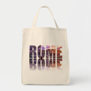 Rome text souvenir tote bag
