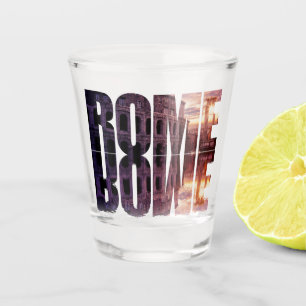 Rome text with Colosseum souvenir Shot Glass