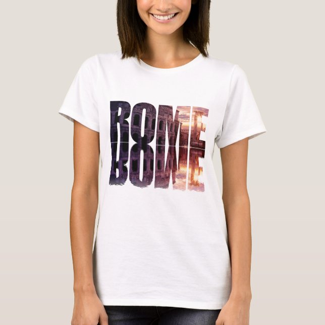 Rome text with Colosseum souvenir T-Shirt (Front)