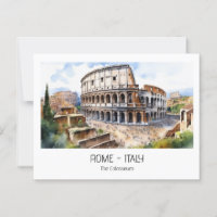 Rome tourist attractions watercolor Colosseum 