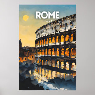 Rome Travel Nostalgic Poster