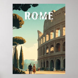 Rome Travel Poster – Colosseum Wall Art
