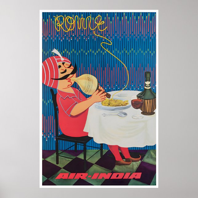 Rome Travel Poster Italian Print Italy Art Air (Front)
