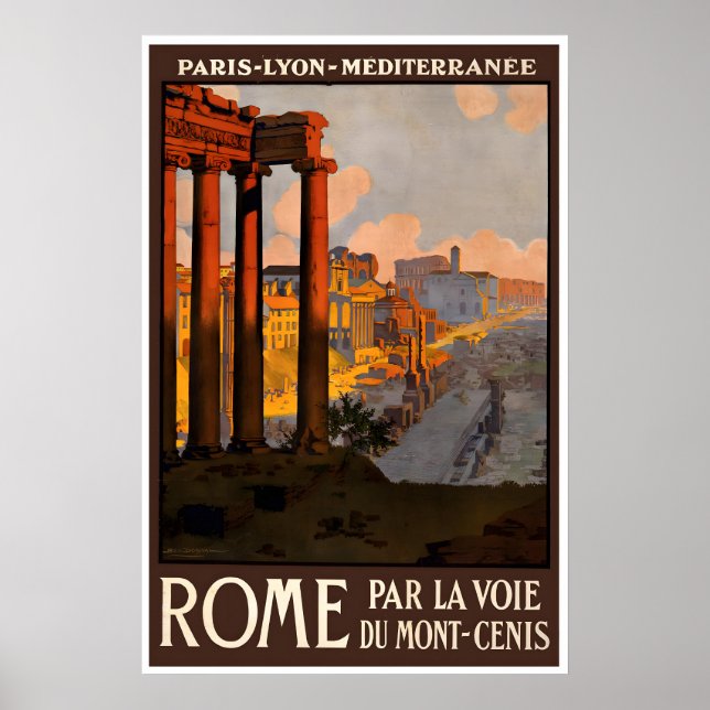 Rome Travel Poster Italy Art Roman Print Italian (Front)