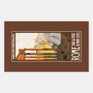 Rome Travel Poster Vintage Rectangular Sticker