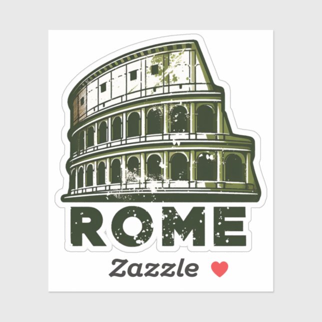 Rome Travel Sticker Design with Iconic Italian Lan (Sheet)