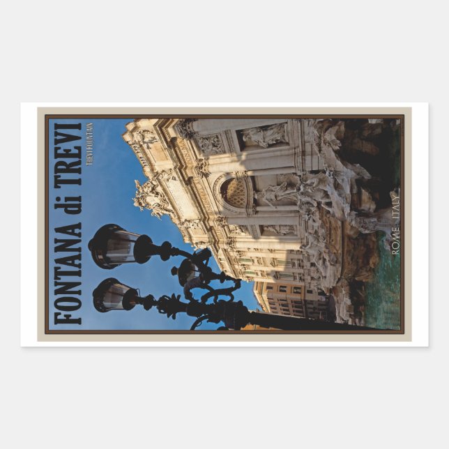 Rome - Trevi Fountain Rectangular Sticker (Front)