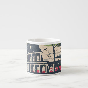 Rome Typography: Eiffel Tower Poster. Espresso Cup