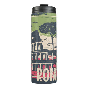 Rome Typography: Eiffel Tower Poster. Thermal Tumbler