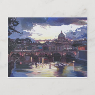 Rome Vatican Merry Christmas Postcard