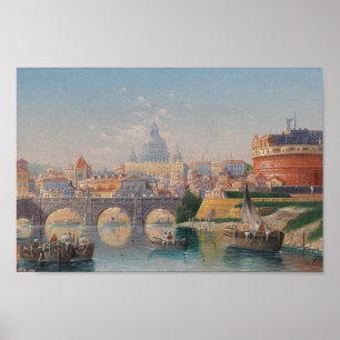 Rome, View Of The Castel Sant’angelo Poster