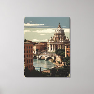 Rome vintage poster canvas print