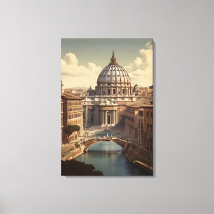 Rome vintage poster canvas print