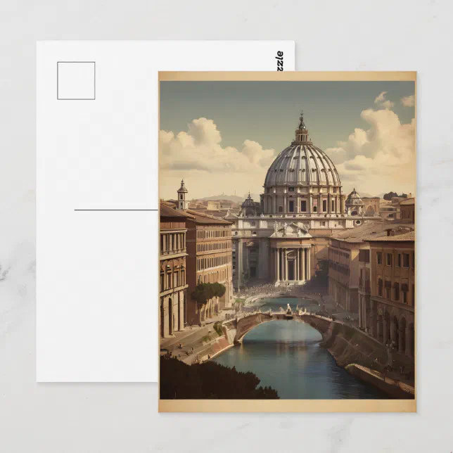 Rome vintage poster postcard | Zazzle