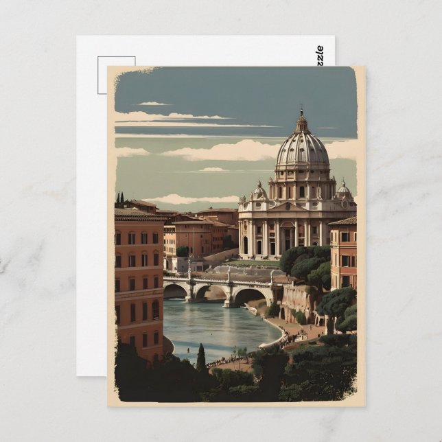 Rome vintage poster postcard (Front/Back)