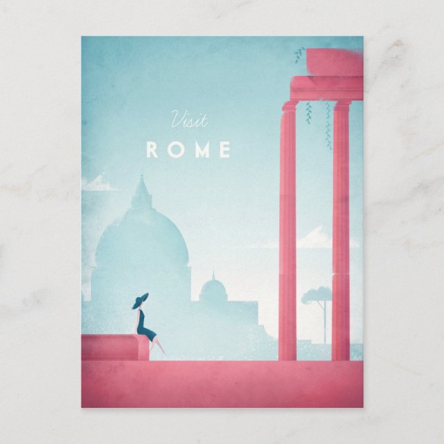 Rome Vintage Travel Poster - Art Postcard (Front)