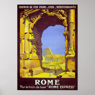 Rome Vintage Travel Poster Restored