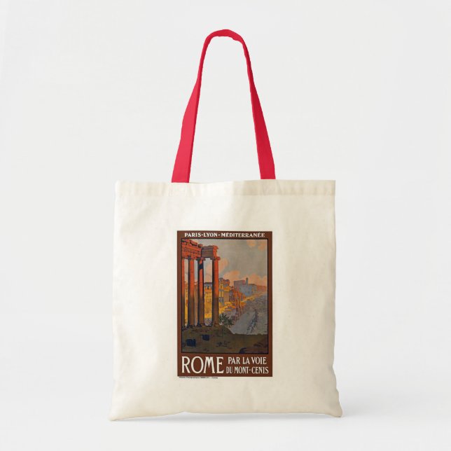 "Rome" Vintage Travel Poster Tote Bag (Front)