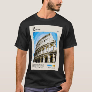Rome Vintage Watercolour Travel  T-Shirt