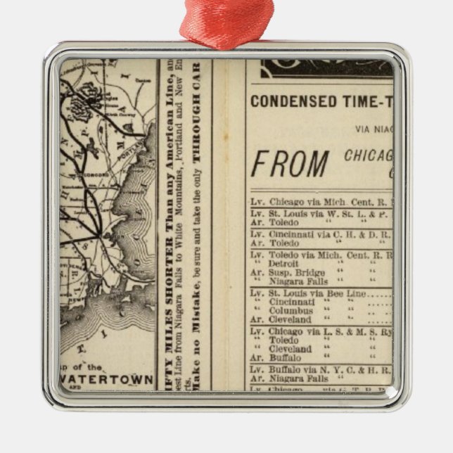 Rome, Watertown and Ogdensburg Railroad 2 Metal Tree Decoration (Front)