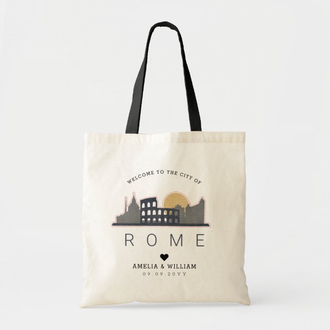 Rome Wedding | Stylised Skyline Tote Bag (Front)