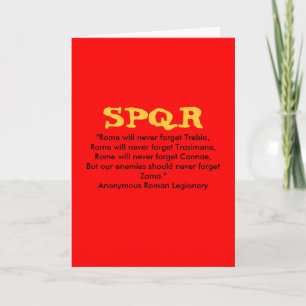 "Rome will never forget. . .", Greeting Card