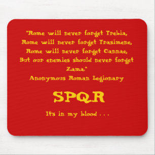 "Rome will never forget . . .", Mousepad, Red Mouse Mat