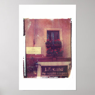 Rome Window with Geraniums Poster