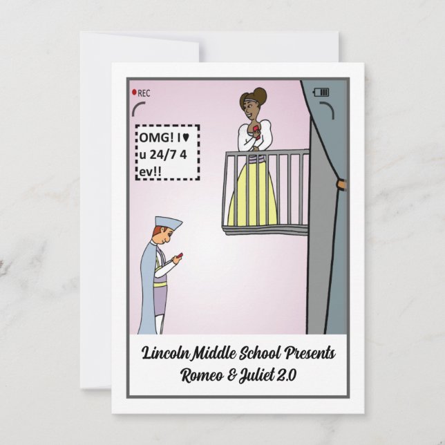 Romeo and Juliet 2.0 Flat Holiday Card (Front)