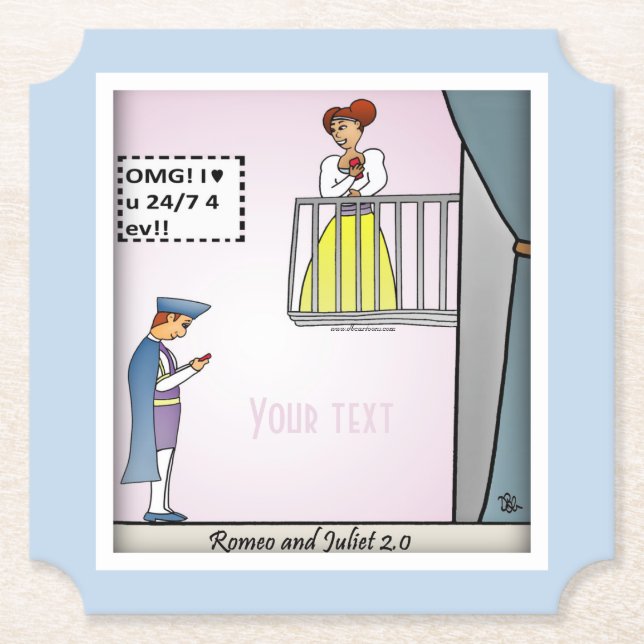 Romeo and Juliet 2.0 Paper Coaster (Front)
